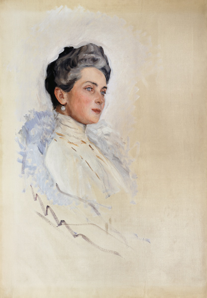 Portrait of Princess Zinaida Yusupova (1861-1939) van Valentin Alexandrowitsch Serow