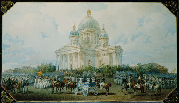 The Trinity Cathedral in St. Petersburg, 1850 van Vasili Semenovich Sadovnikov