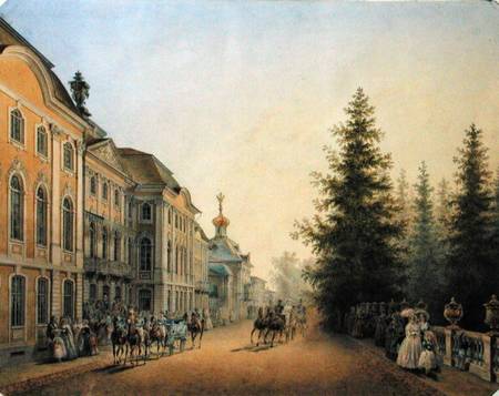 Court Departure at the Main Entrance of the Great Palace van Vasili Semenovich Sadovnikov