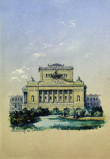 The Alexander Theatre in St. Petersburg van Vasili Semenovich Sadovnikov