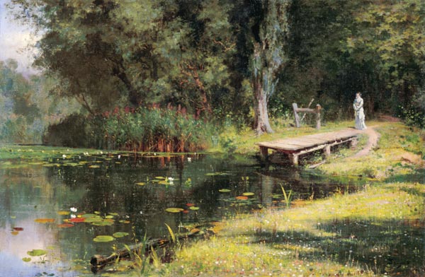 Der bewachsene Teich van Vasilij Dimitrijewitsch Polenov