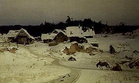 Winter im Dorf (Imogenzy) van Vasilij Dimitrijewitsch Polenov