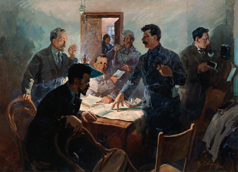 The Staff of the October Revolution, 1934 (oil on canvas) van Vasily Semyonovich Svarog