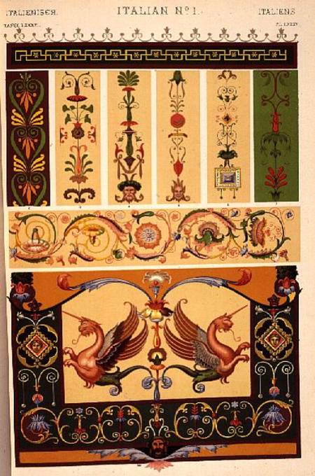 `Grammar of Ornament', 1868 by Owen Jones (1809-74) Chapter XIX, Plate LXXXVI van Vatican Udine