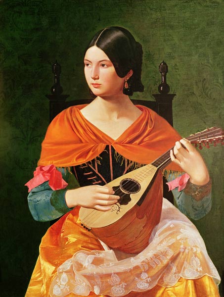 Young Woman with a Mandolin, 1845-47 van Vekoslav Karas