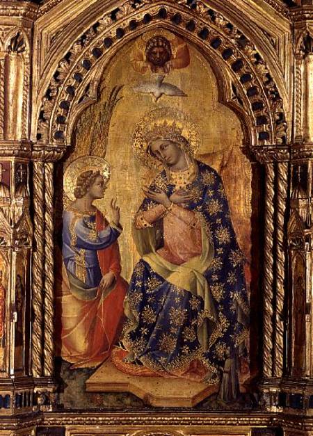 The Annunciation (part of polyptych) van Veneziano Lorenzo