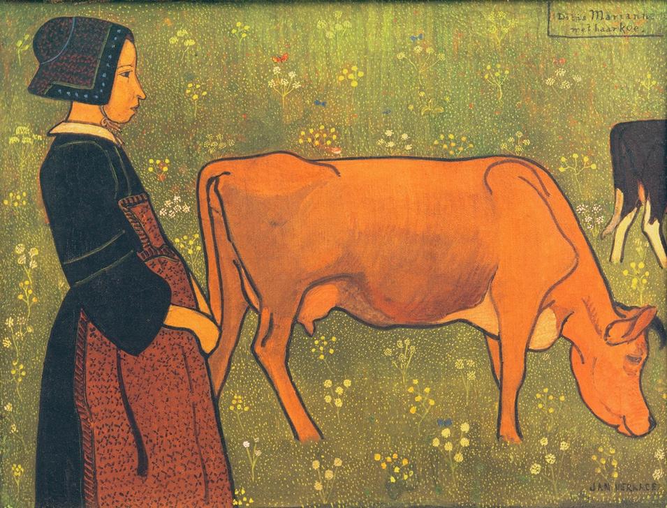 Marianne et sa vache van Jan Verkade