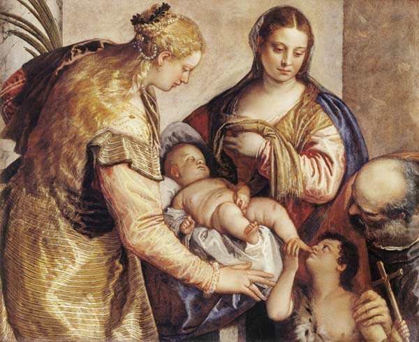 Die Hl. Familie mit der Hl. Barbara und dem Johannesknaben van Veronese, Paolo (eigentl. Paolo Caliari)