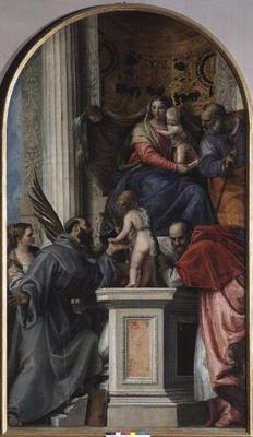 Madonna and Child Enthroned, St. John the Baptist as a Boy, St. Joseph, St. Jerome, St. Justinia and van Veronese, Paolo (eigentl. Paolo Caliari)