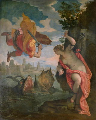 Perseus Rescuing Andromeda (oil on canvas) van Veronese, Paolo (eigentl. Paolo Caliari)