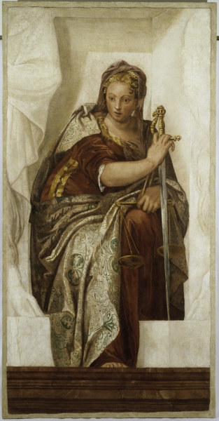 Justitia / Painting by Veronese van Veronese, Paolo (eigentl. Paolo Caliari)