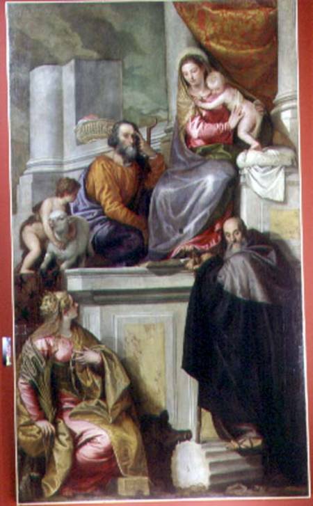 The Holy Family with St. John the Baptist, St. Anthony Abbott and St. Catherine van Veronese, Paolo (eigentl. Paolo Caliari)