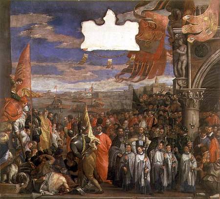 The Doge Andrea Contarini Returning Victorious from Chioggia van Veronese, Paolo (eigentl. Paolo Caliari)