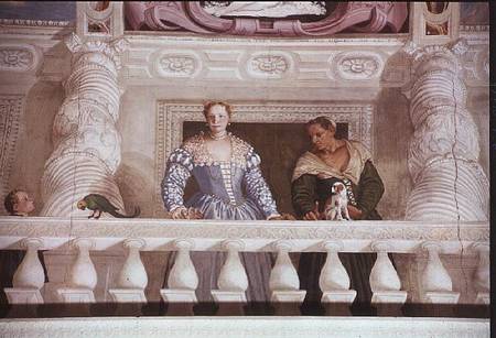 Villa Barbaro. Lady and Nurse on the Balcony van Veronese, Paolo (eigentl. Paolo Caliari)