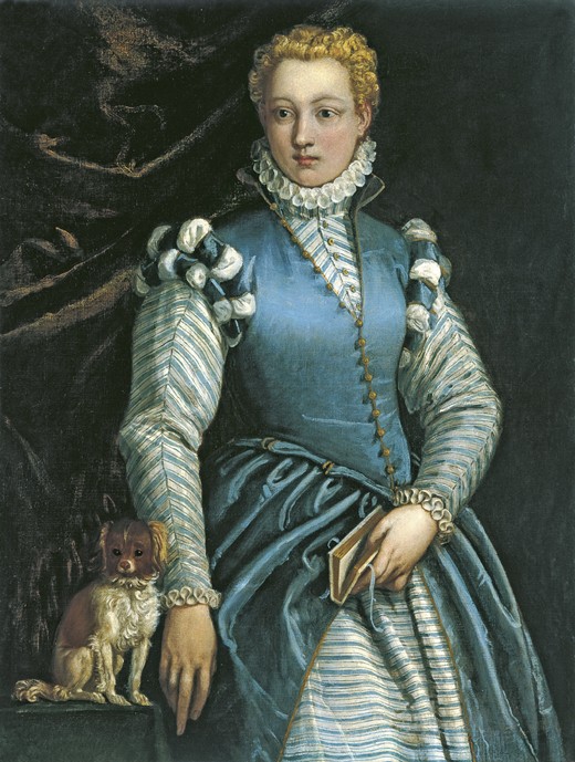 Portrait of a Woman with a dog van Veronese, Paolo (eigentl. Paolo Caliari)