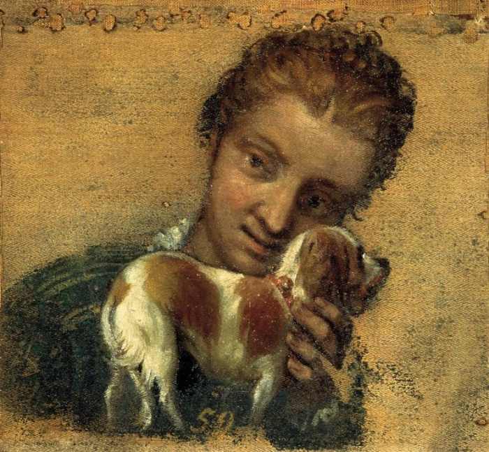 Young Woman with Dog van Veronese, Paolo (eigentl. Paolo Caliari)