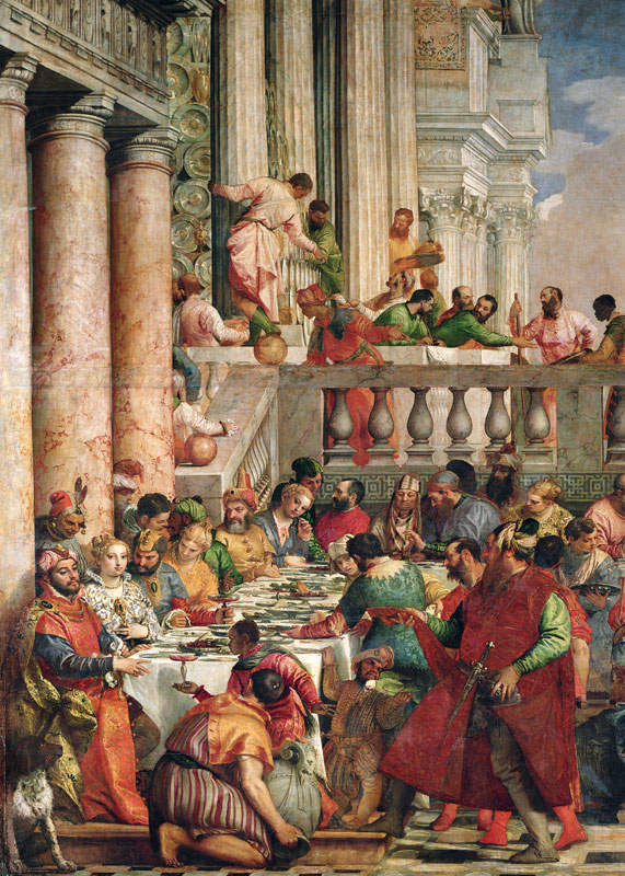 The Marriage Feast at Cana, detail of the left hand side van Veronese, Paolo (eigentl. Paolo Caliari)