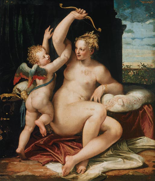 Cupido wird von Venus entwaffnet. van Veronese, Paolo (eigentl. Paolo Caliari)