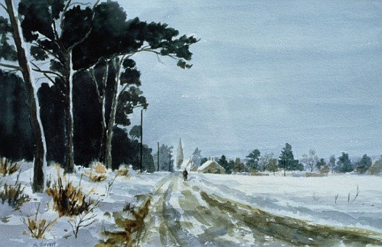 Hermitage Road in the Snow (Village of Higham, near Rochester) van Vic  Trevett