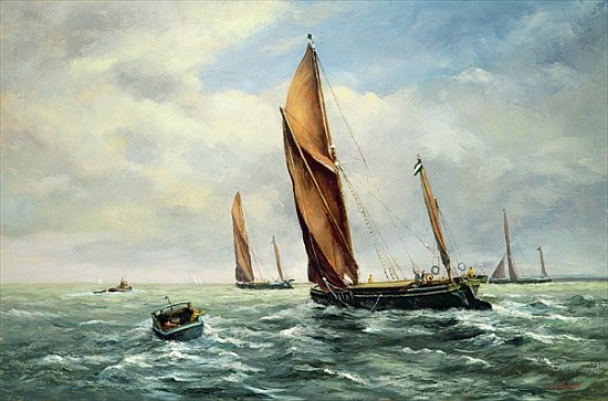 Sailing Barges racing on the Medway van Vic  Trevett