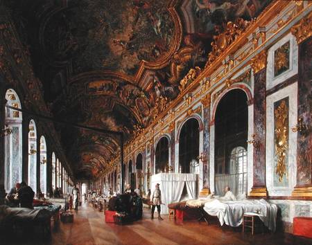 The Hall of Mirrors at Versailles used as Military Hospital for Tending Wounded Prussians in 1871 van Victor Buchereau