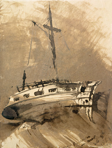 A Ship in Choppy Seas van Victor Hugo