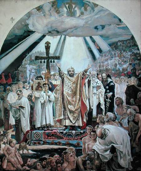Baptism of Rus van Victor Mikhailovich Vasnetsov