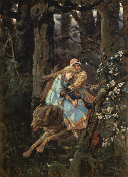 Prince Ivan on the Grey Wolf van Victor Mikhailovich Vasnetsov