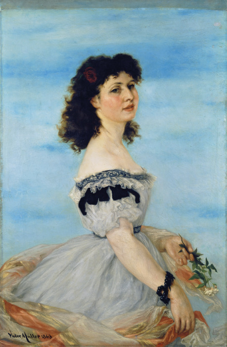 Portrait of Berta von Radowitz as a Young Girl van Victor Müller