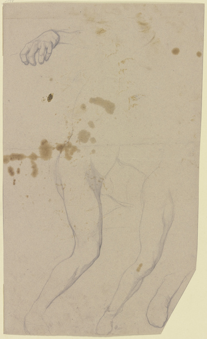 Zwei Beinpaare eines nach rechts schreitenden Männeraktes van Victor Müller