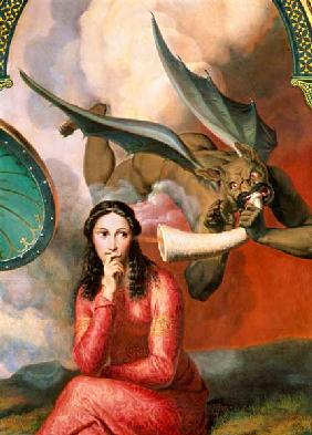 Good and Evil: the Devil Tempting a Young Woman