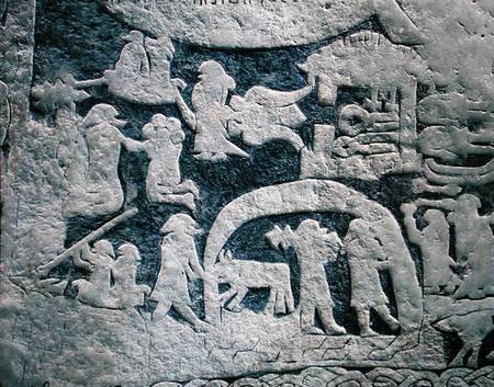 Detail of the legend of Valhalla, from the Isle of Gotland van Viking