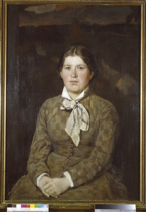 Portrait of Alexandra Vladimirovna Vasnetsova, the Artist's Wife van Viktor Michailowitsch Wasnezow