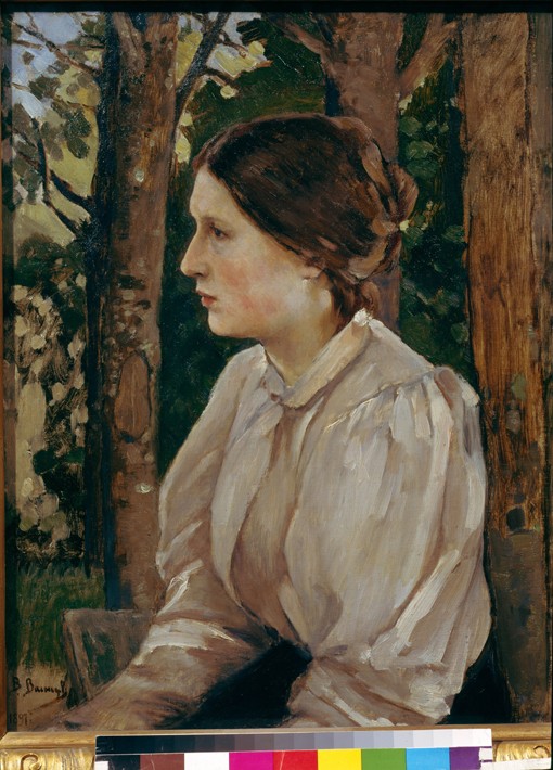 Portrait of Tatyana Viktorovna Vasnetsova, the Artist's Daughter van Viktor Michailowitsch Wasnezow