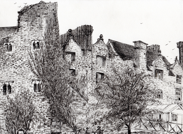Castle ruin Hay on Wye van Vincent Alexander Booth