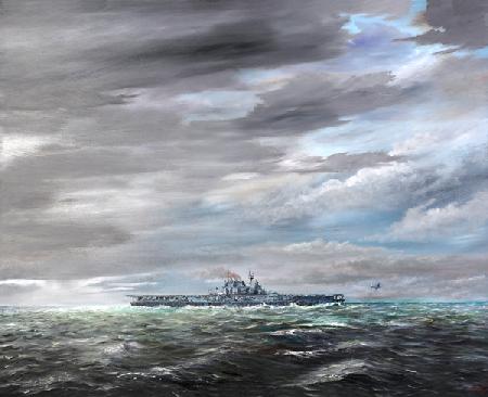 Last B25 leaves USS Hornet 18/04/1942