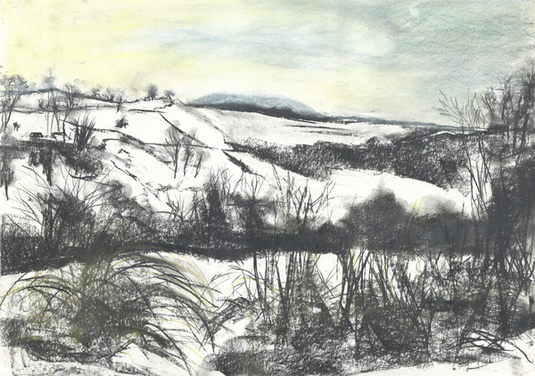 Osmotherley landscape in winter snow van Vincent Alexander Booth