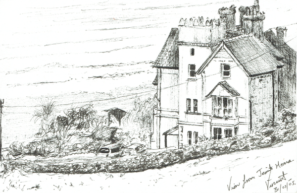 The Jesuit House on the Welsh coast van Vincent Alexander Booth