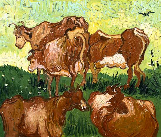 Kühe (nach Jordaens) van Vincent van Gogh