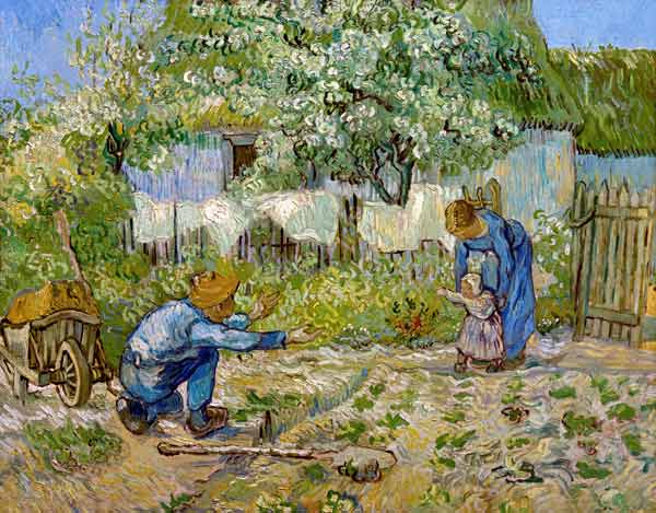 Eerste stapjes (naar Millet) van Vincent van Gogh