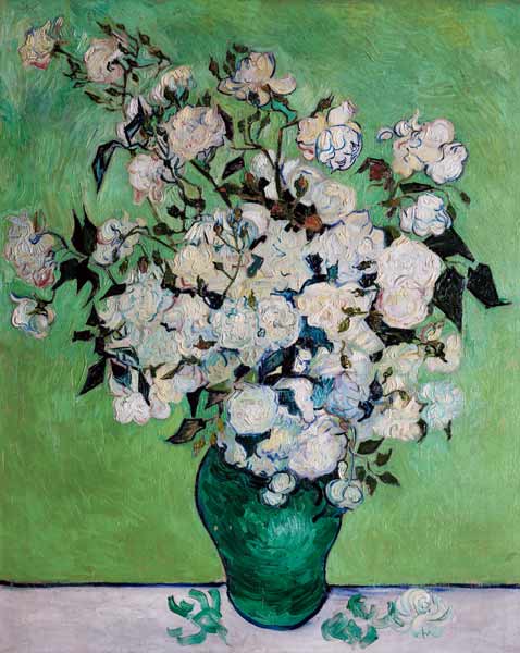 Een vaas met rozen  van Vincent van Gogh