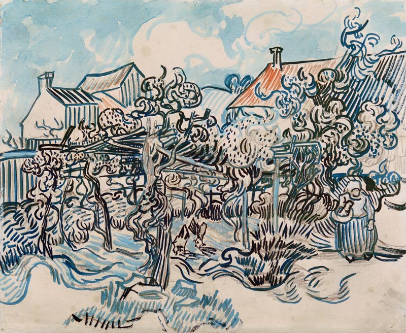V.v.Gogh, Alter Weingarten mit Bäuerin van Vincent van Gogh