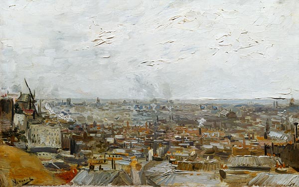 Blik op de Montmartre  - Vincent van Gogh van Vincent van Gogh