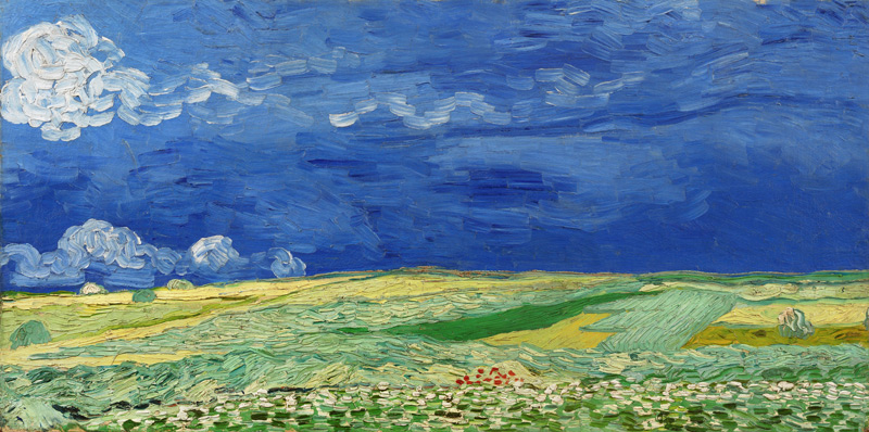 Korenveld onder onweerslucht van Vincent van Gogh