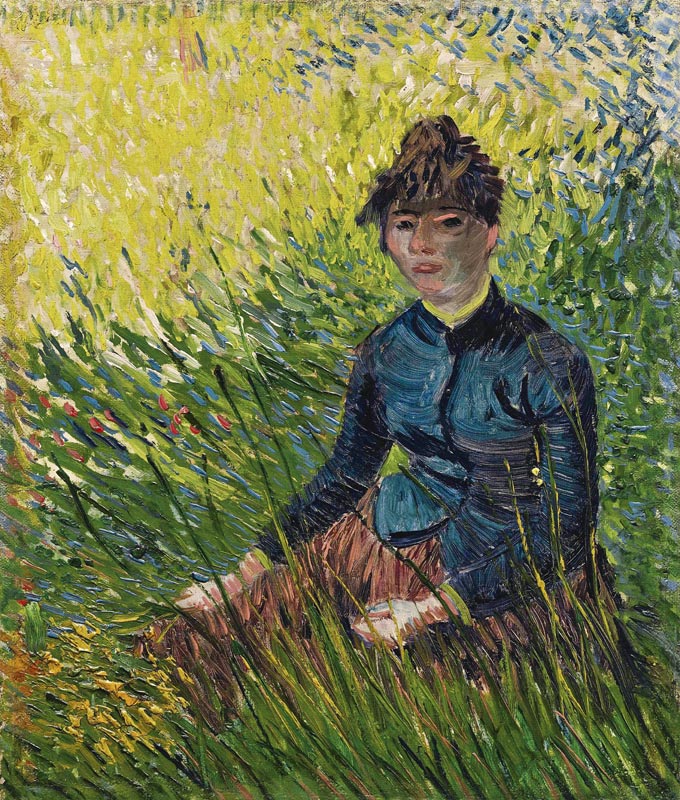 Woman in a wheat field (Femme dans un champ de blé) van Vincent van Gogh