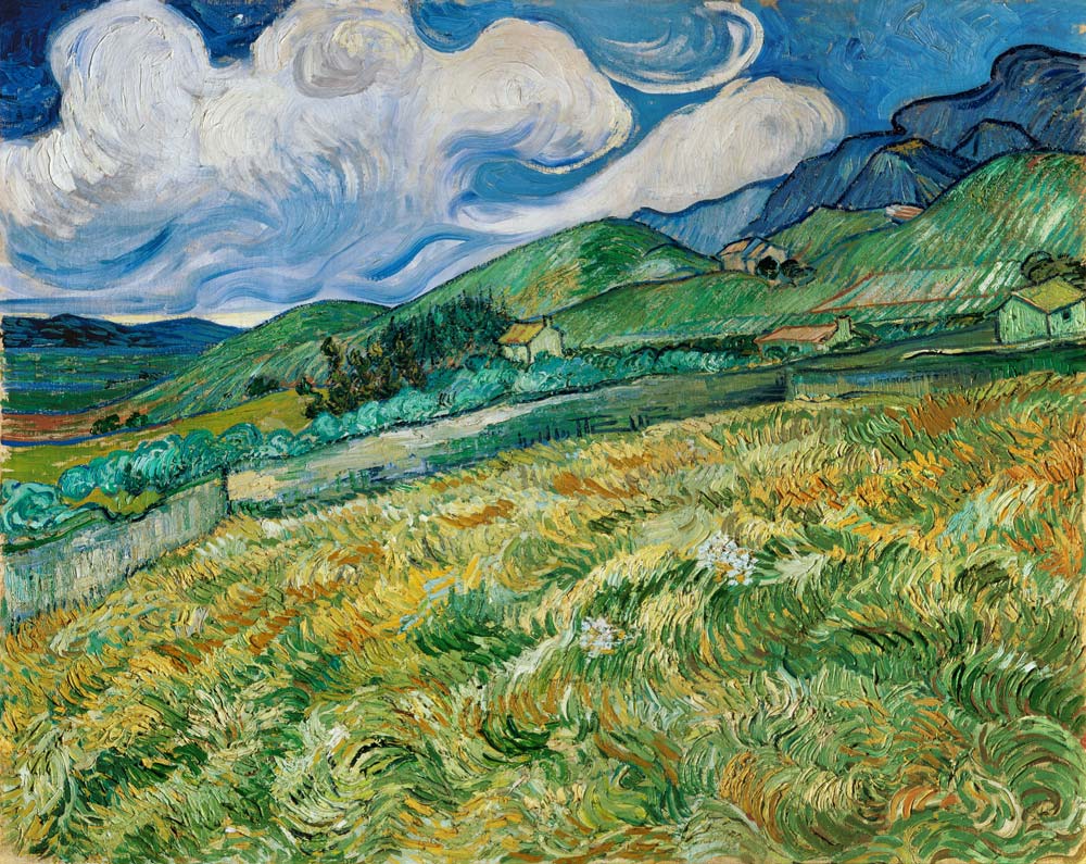 Berglandschap achter Hospital Saint-Paul, 1889 van Vincent van Gogh