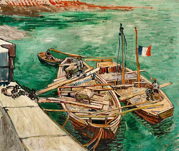 Landing Stage with Boats van Vincent van Gogh
