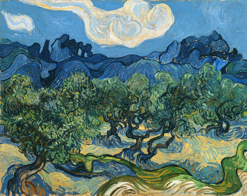 Landschap met olijfbomen Vincent van Gogh van Vincent van Gogh