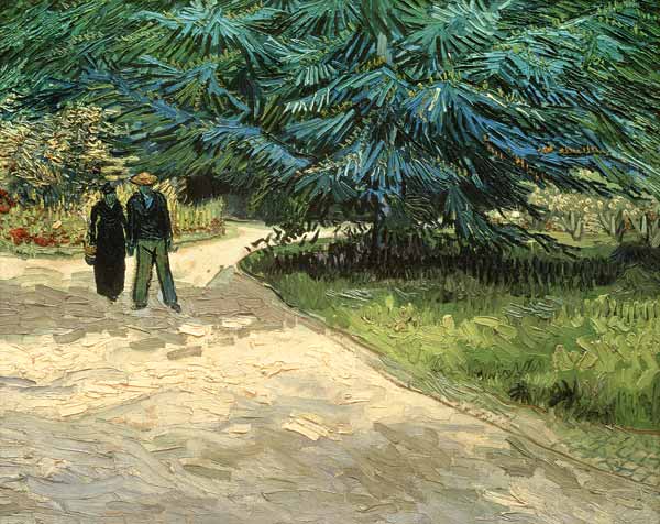 Stel in het park van Arles - Tuin van de dichter III van Vincent van Gogh