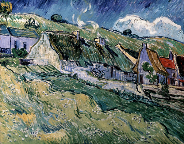Thatched cottages in Cordeville van Vincent van Gogh